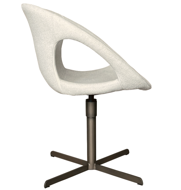 DAN-FORM's CARRY chair in bone white bouclé fabric