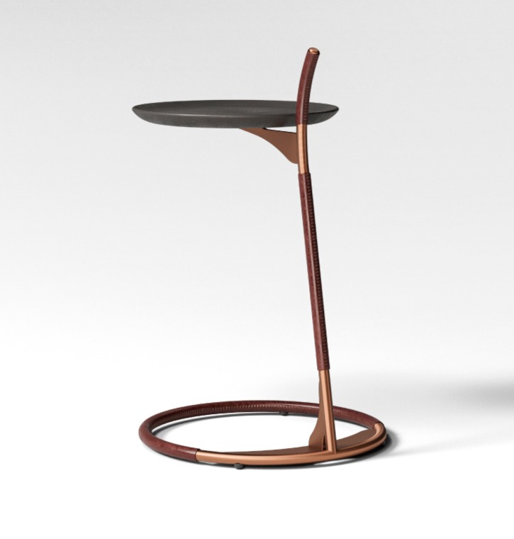 GQ TABLE SIDE TABLE｜LEATHER WRAPPED ALL ERAME