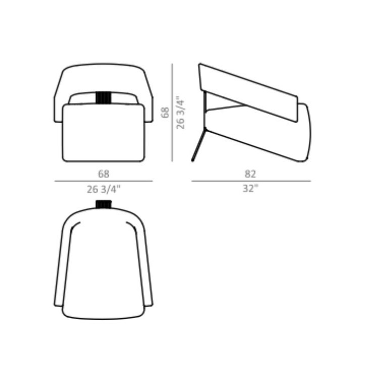 SAVOY armchair Technical Drawing