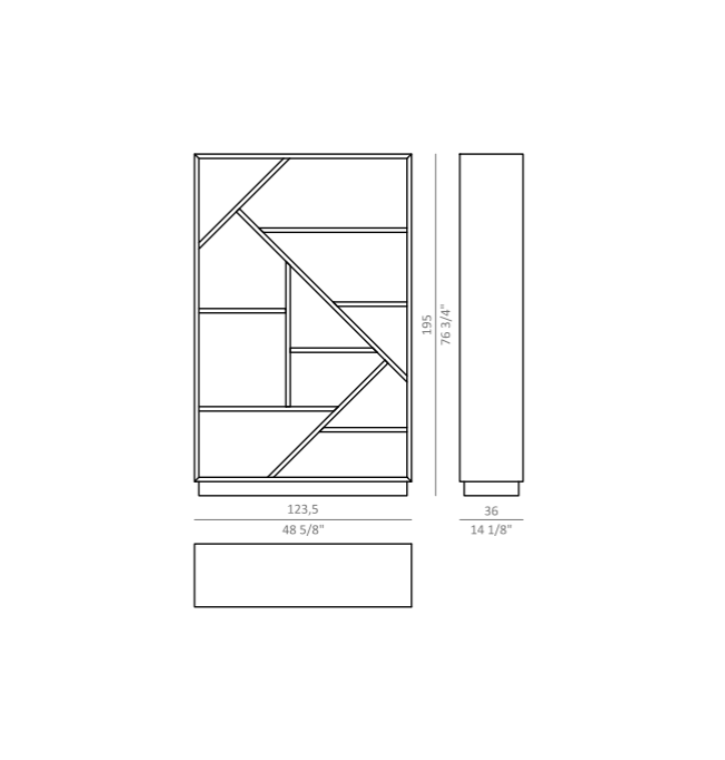 TIVOLI bookcase Technical drawing