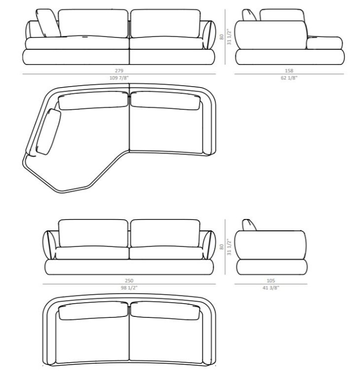 BELLAGIO sofa Technical Drawing