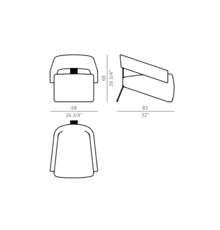 SAVOY armchair Technical Drawing