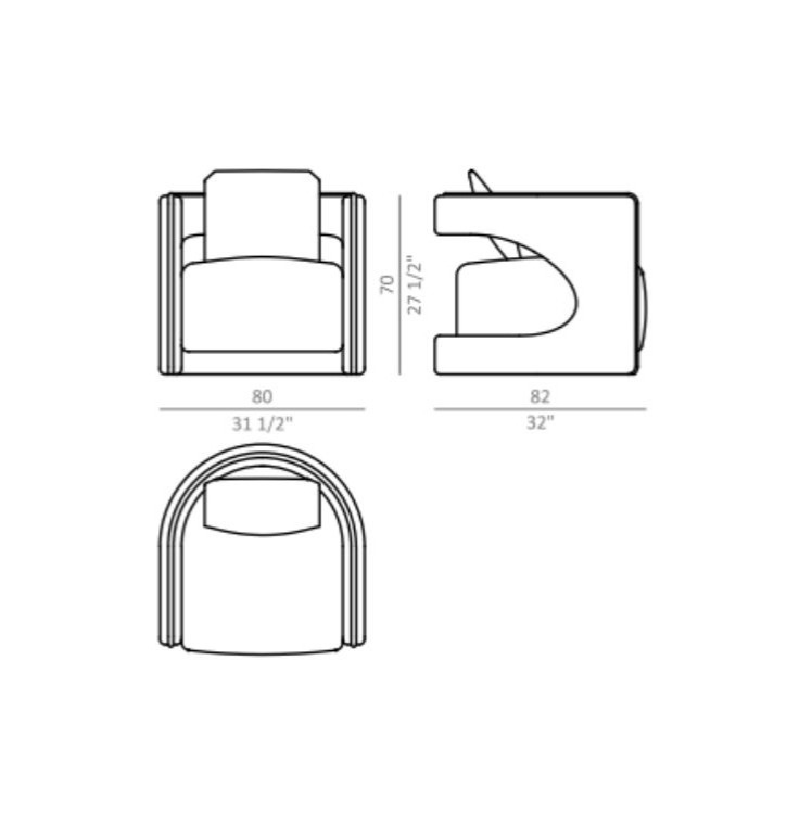 LEWIS armchair Technical Drawing