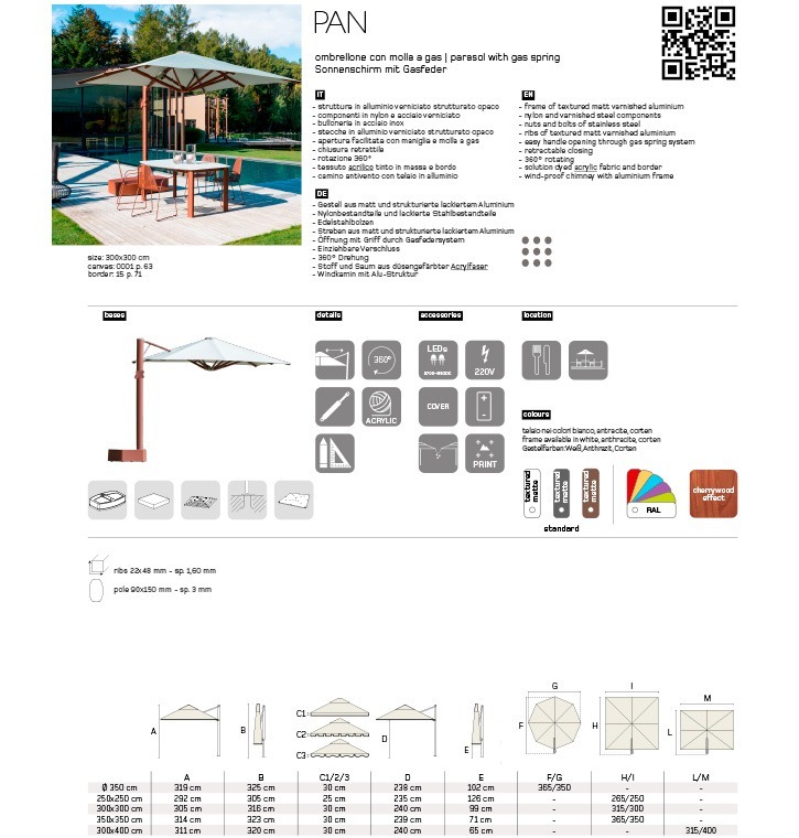 CREMA OUTDOOR - Pan scheda tecnica