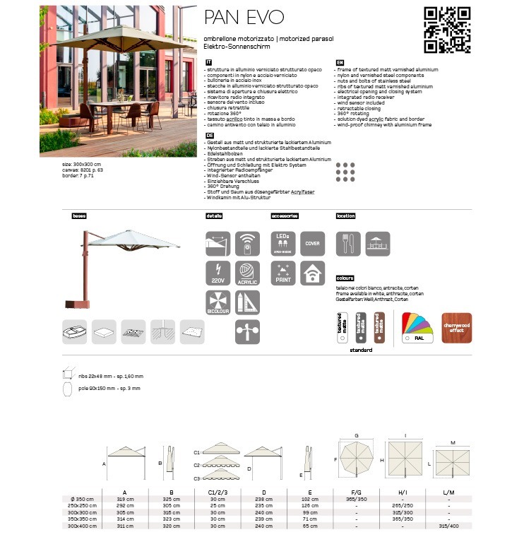 CREMA OUTDOOR - Pan evo scheda tecnica