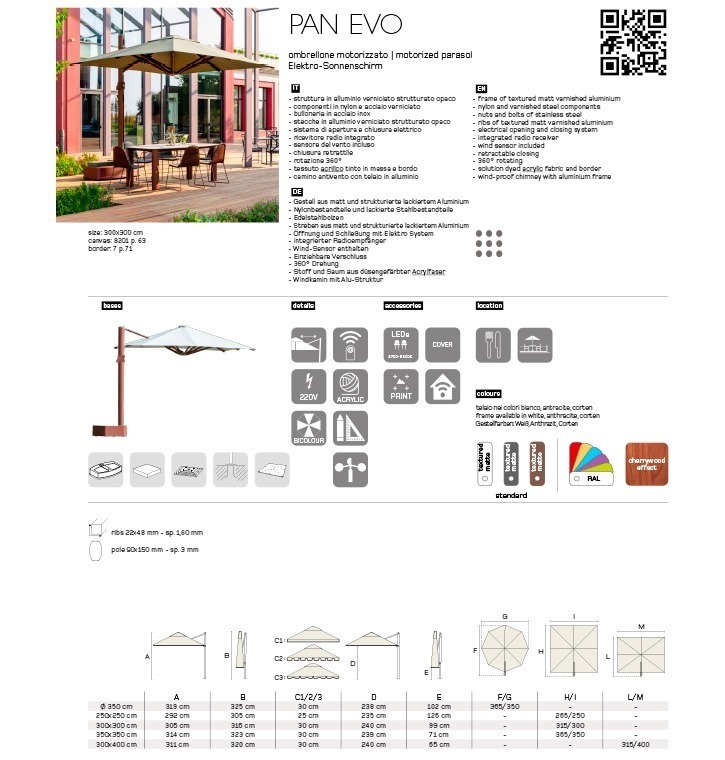CREMA OUTDOOR - Pan evo technical data sheet