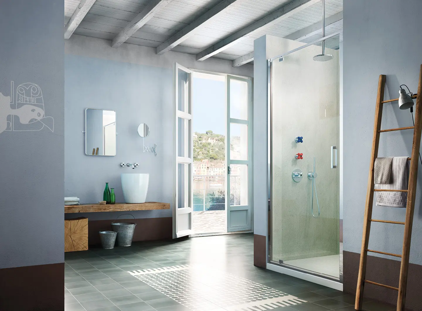 Vismaravetro - Cabina doccia intelaiata ad anta battente - collezione Junior