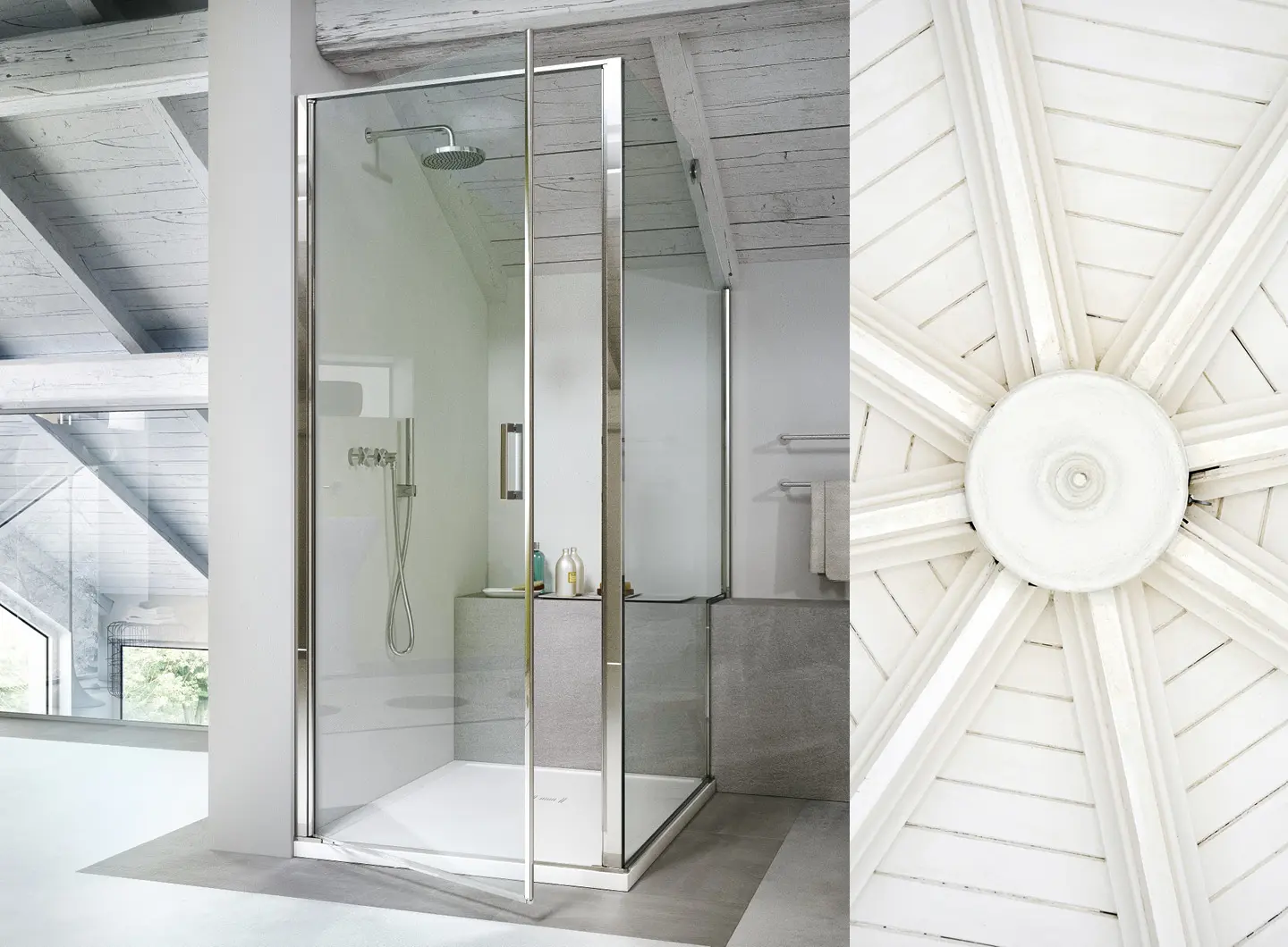 Vismaravetro - pivoting shower enclosure - Linea collection