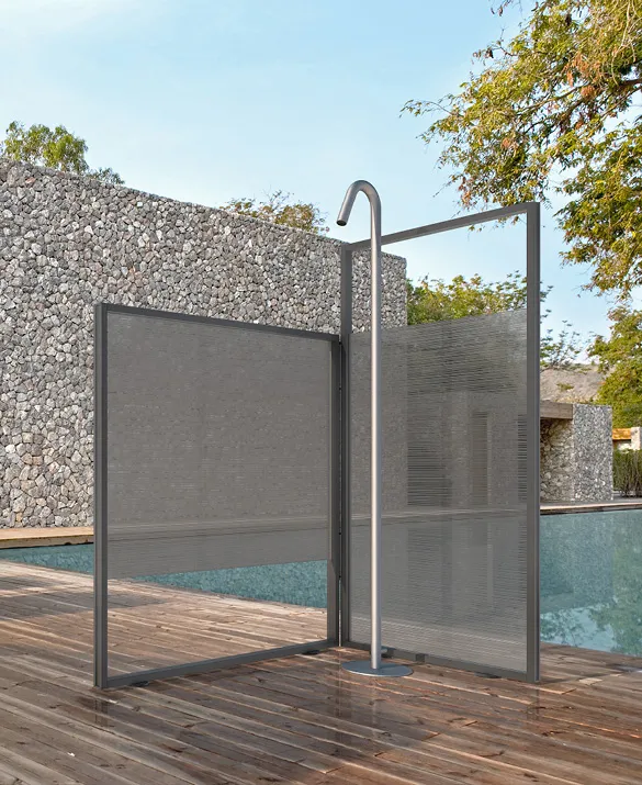 Vismaravetro - outdoor shower enclosure - Unica collection