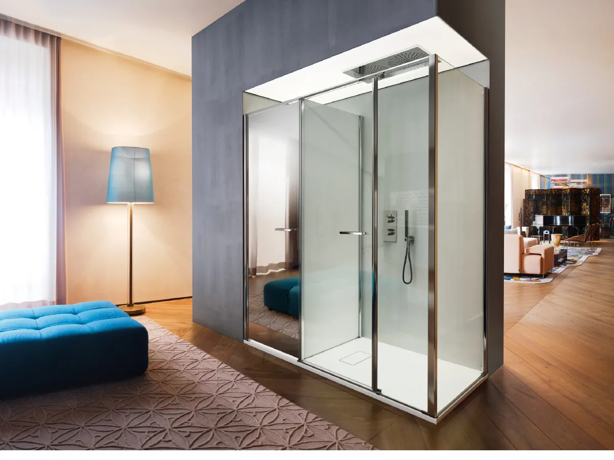Vismaravetro - shower enclosure with washing machine compartment or storage space - Twin collection
