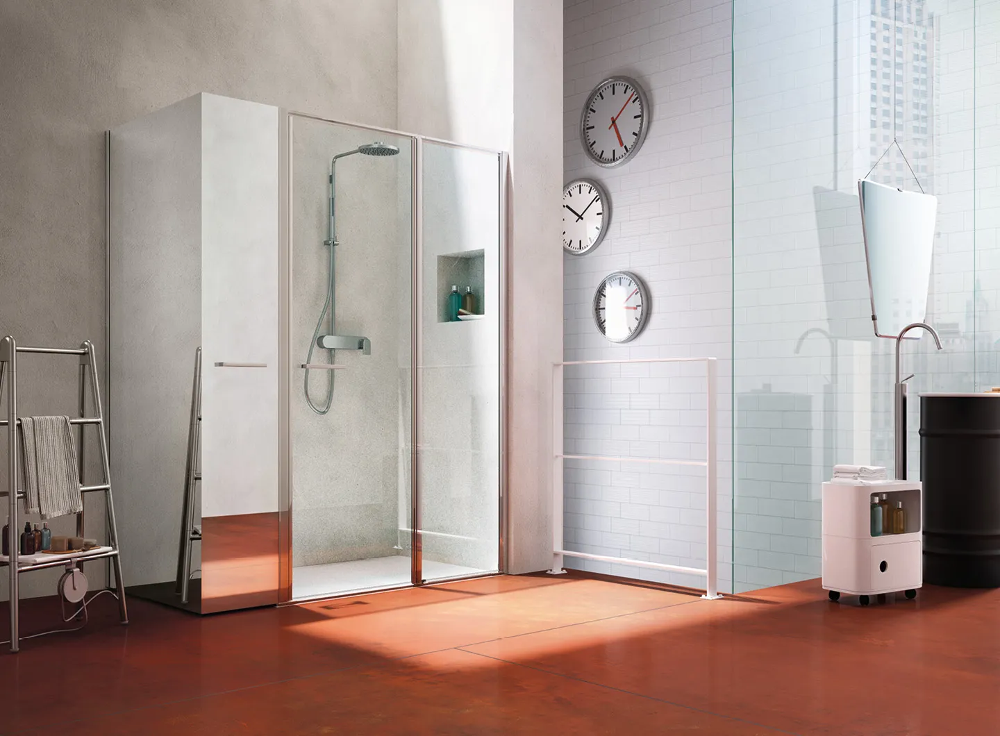 Vismaravetro - shower enclosure with handy removable compartment - Twin collection