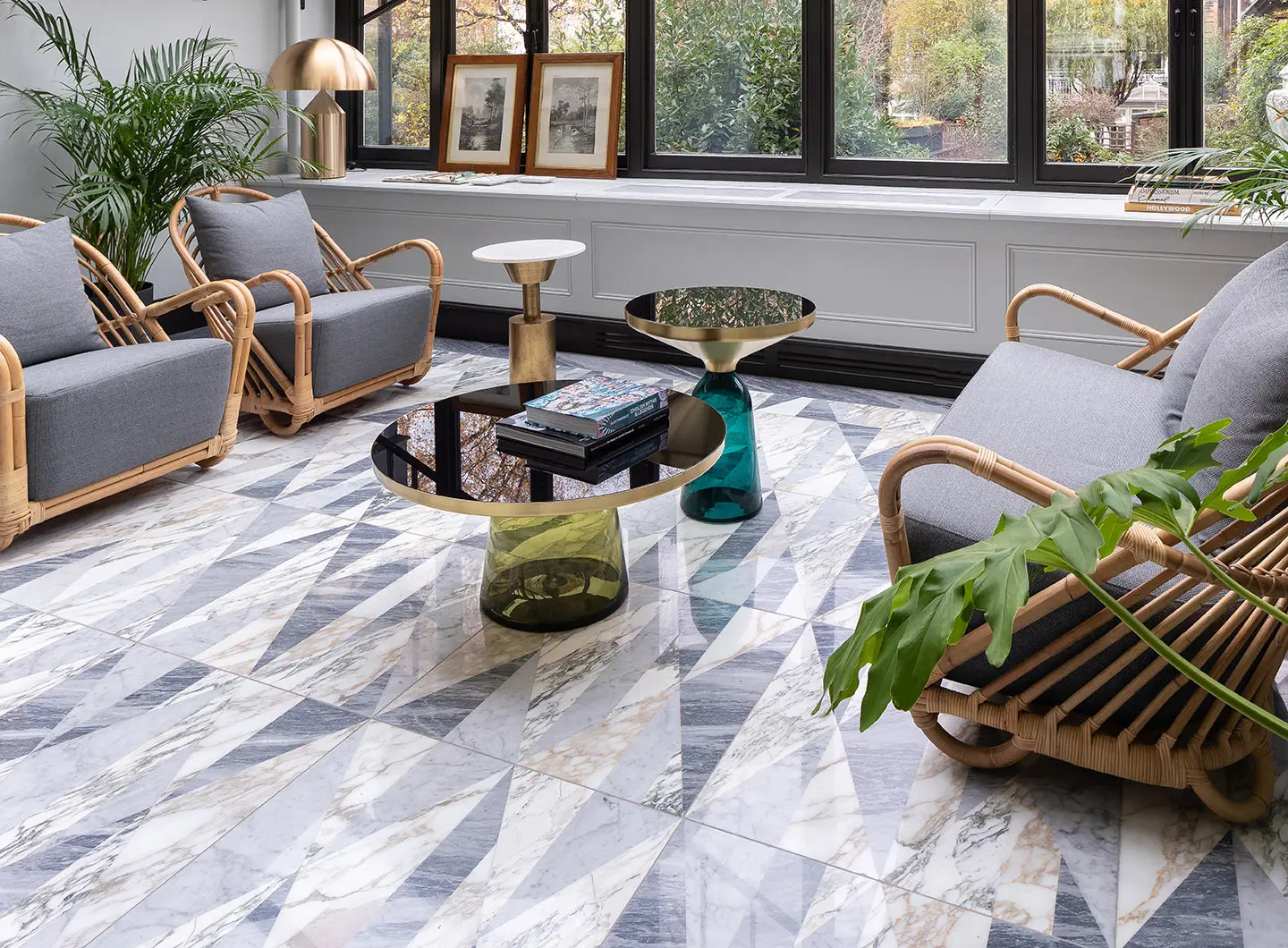 Lithos Design Tangram patchwork marble wall and floor covering