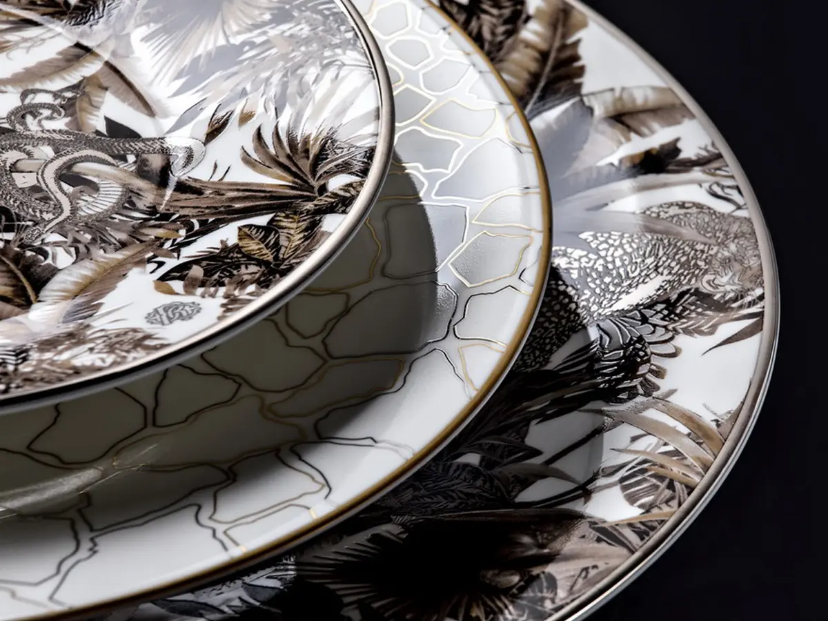 Roberto Cavalli Home Luxury Tableware - Tropical Jungle White