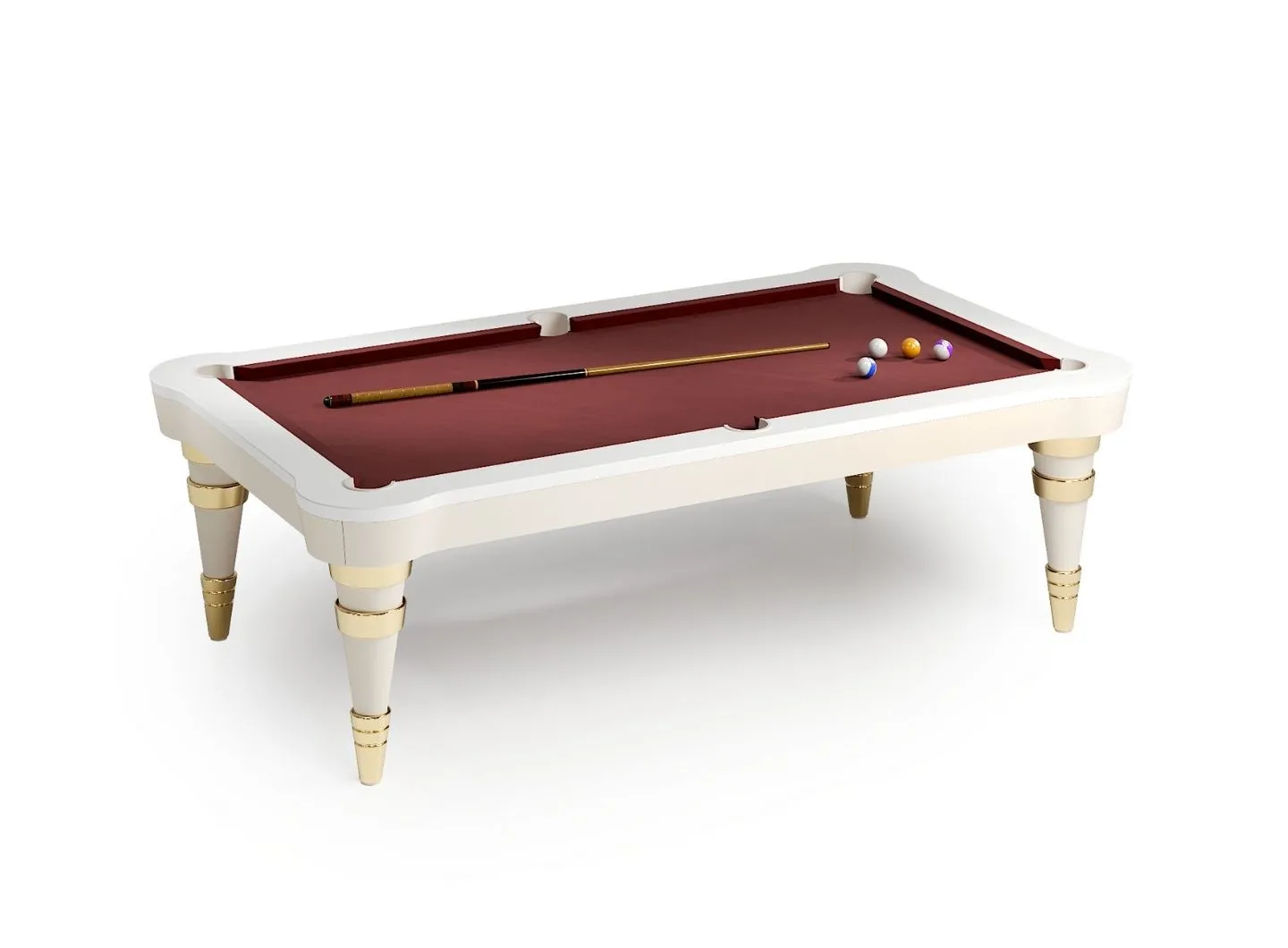 luxury pool table with gold details by Vismara Design