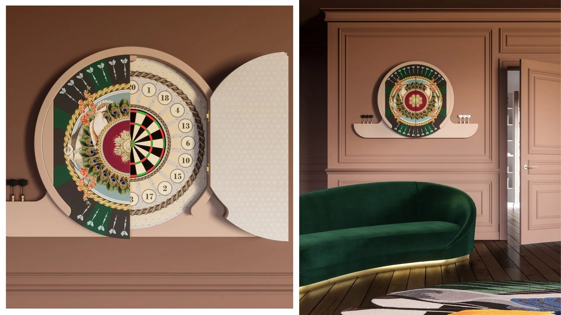 fancy cabinet for darts game