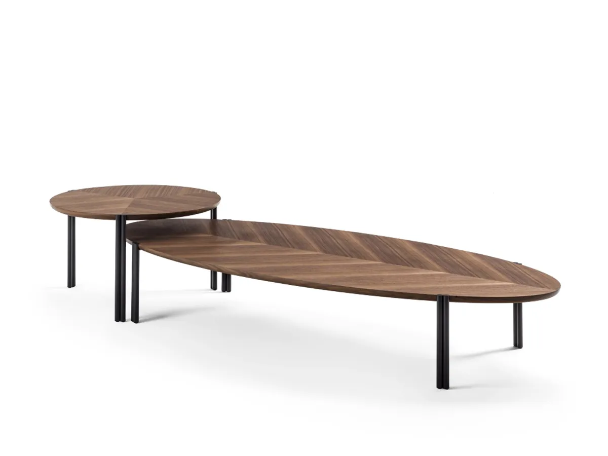 Durame - Jean Ordinary - Solid wood coffee table with brass legs