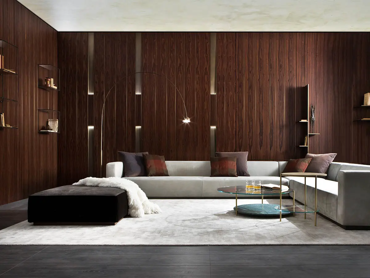 laurameroni luxury wall panels in wood, metal or fabric for high end integrated systems