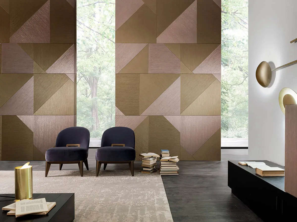 laurameroni luxury wall panels in wood, metal or fabric for high end integrated systems
