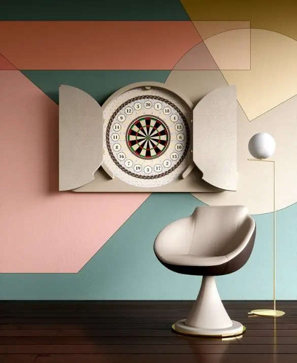 modern dartboard cabinet