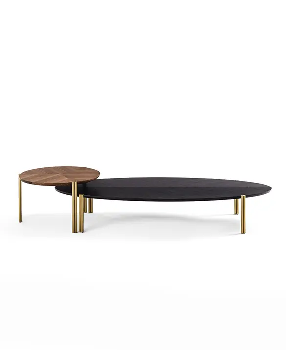 Durame - Jean Ordinary - Solid wood coffee table with brass legs