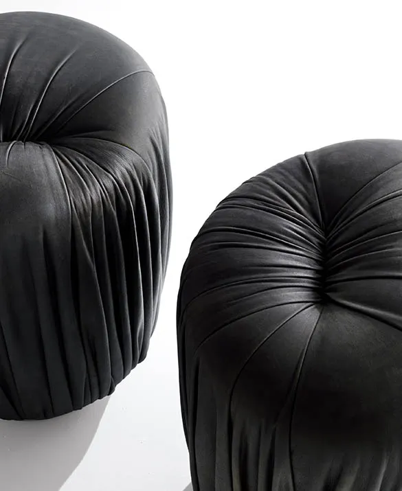 laurameroni luxury high end poufs and armchairs in precious materials