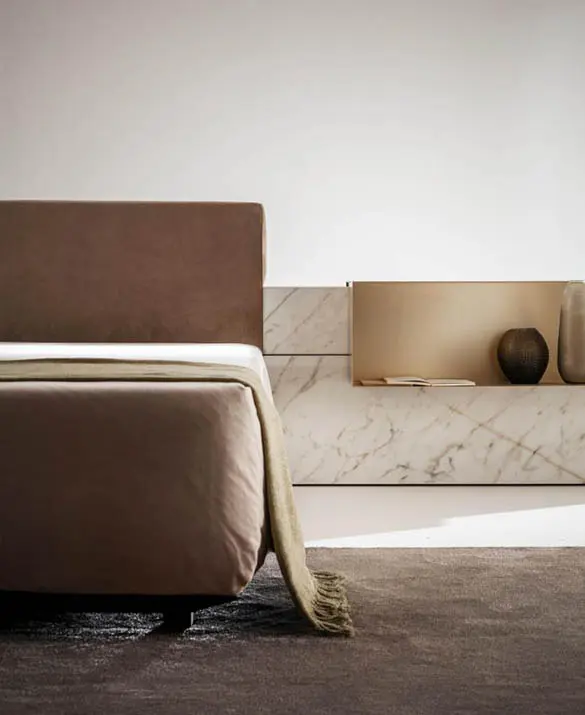 laurameroni luxury high end customizable and modular bed in precious materials