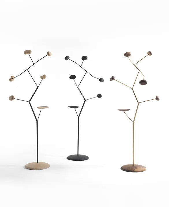 Durame - Seed - Coat hanger with metal structure and solid wood details