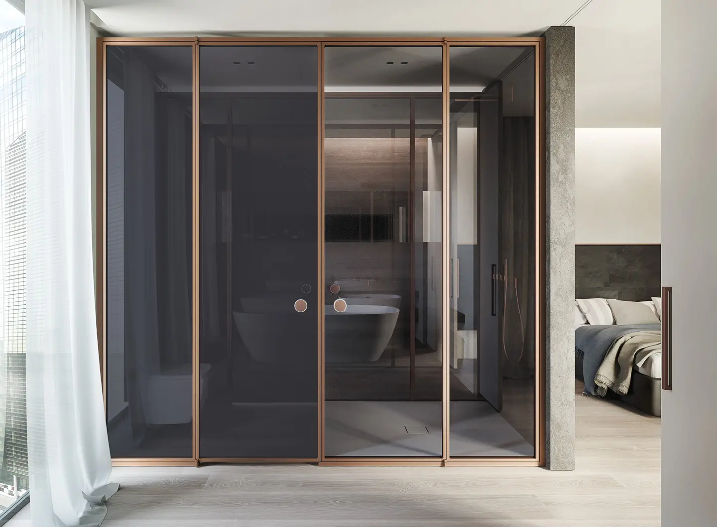 Vismaravetro - Glass partition walls for bathrooms and contract orders - Suite