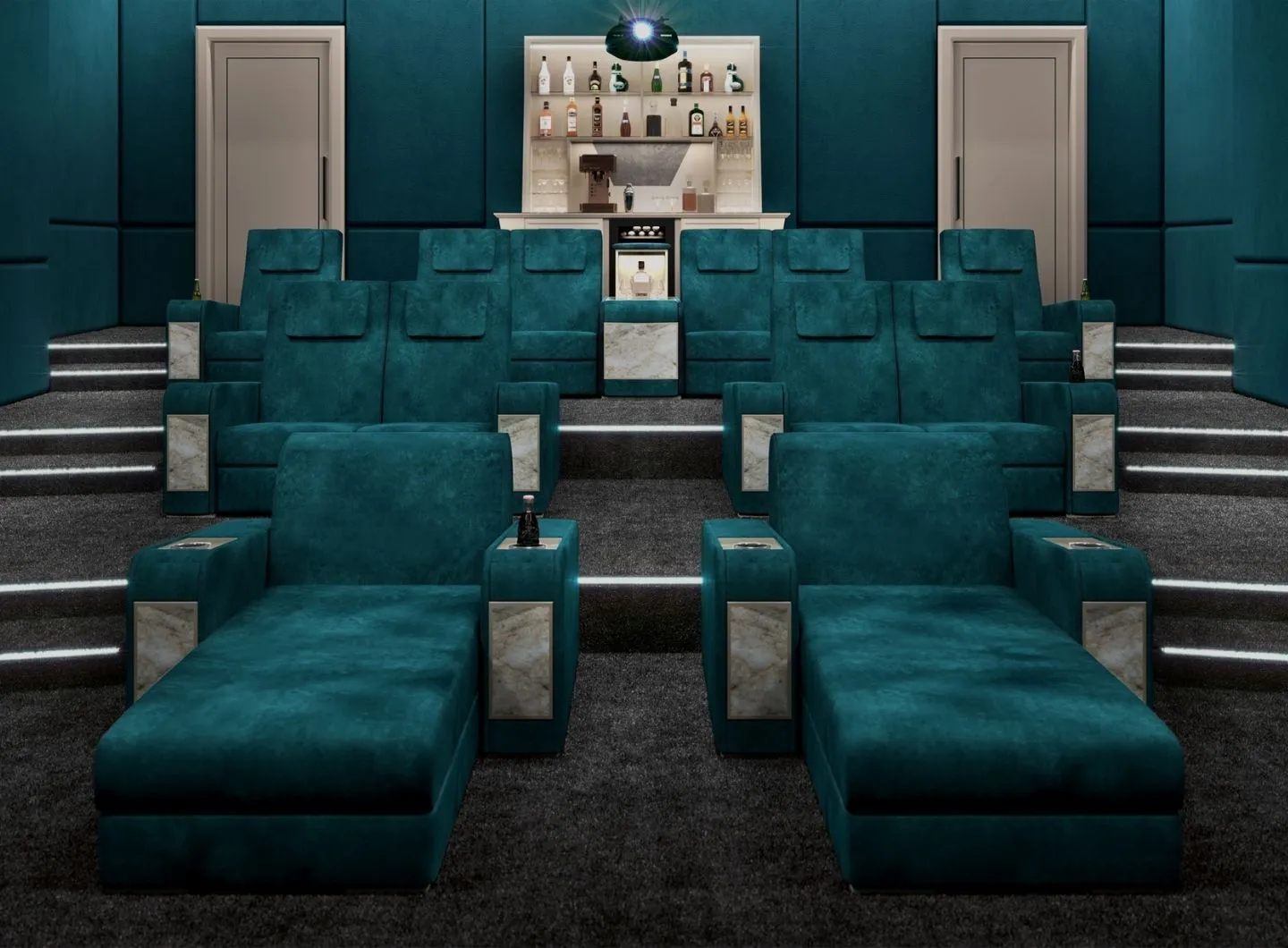 Emerald Home Cinema with chaise longue and recliners 