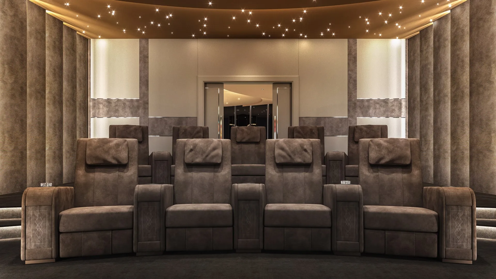 private home cinema with reclining seating