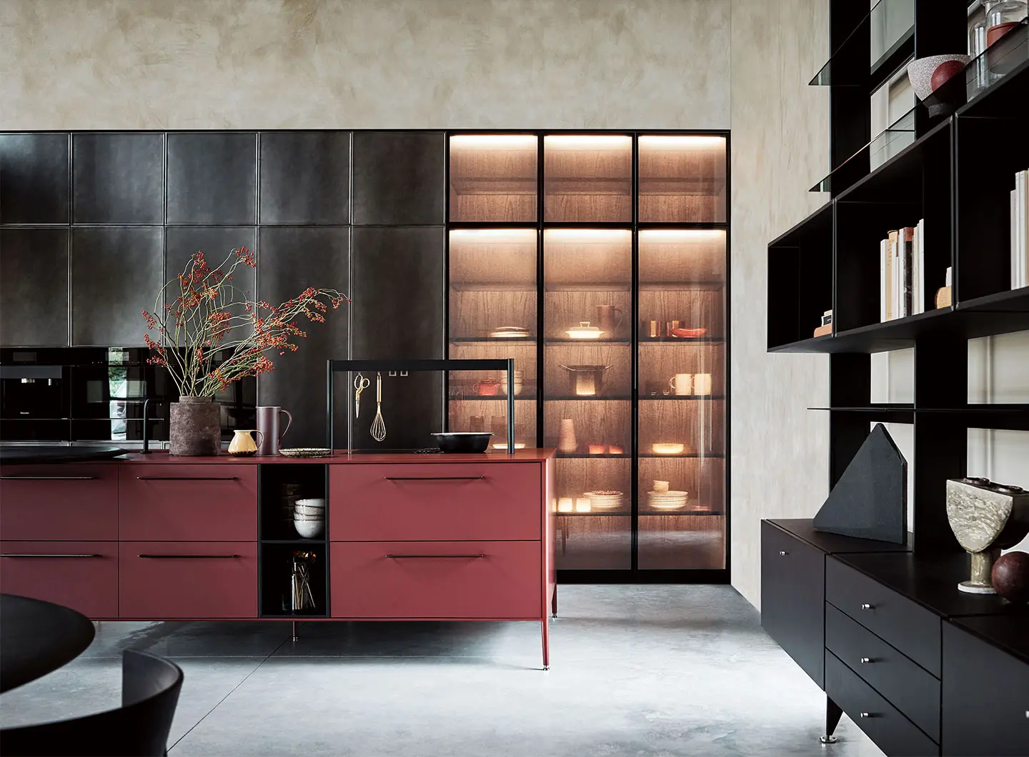 Cesar - Cucina Unit in Fenix Rosso Jaipur