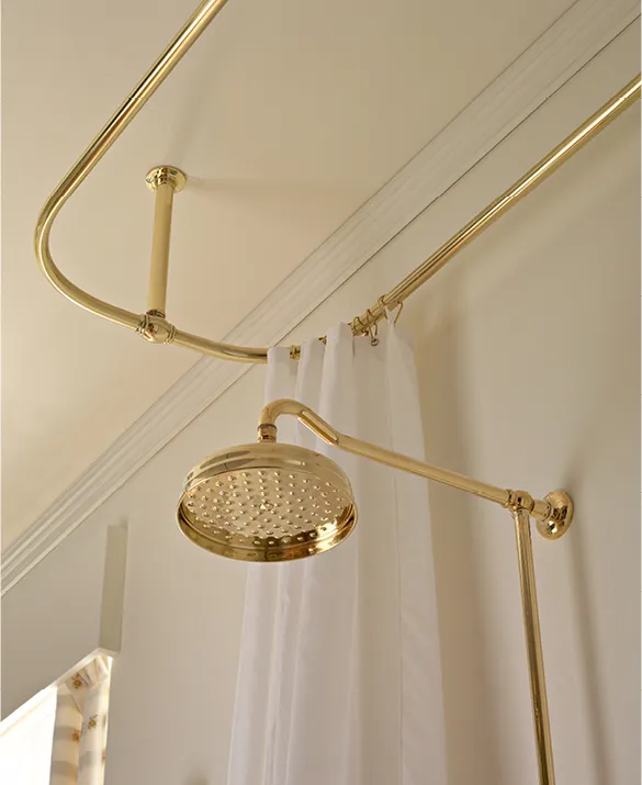 Sbordoni 1910 - Polished Brass bath curtain rail.