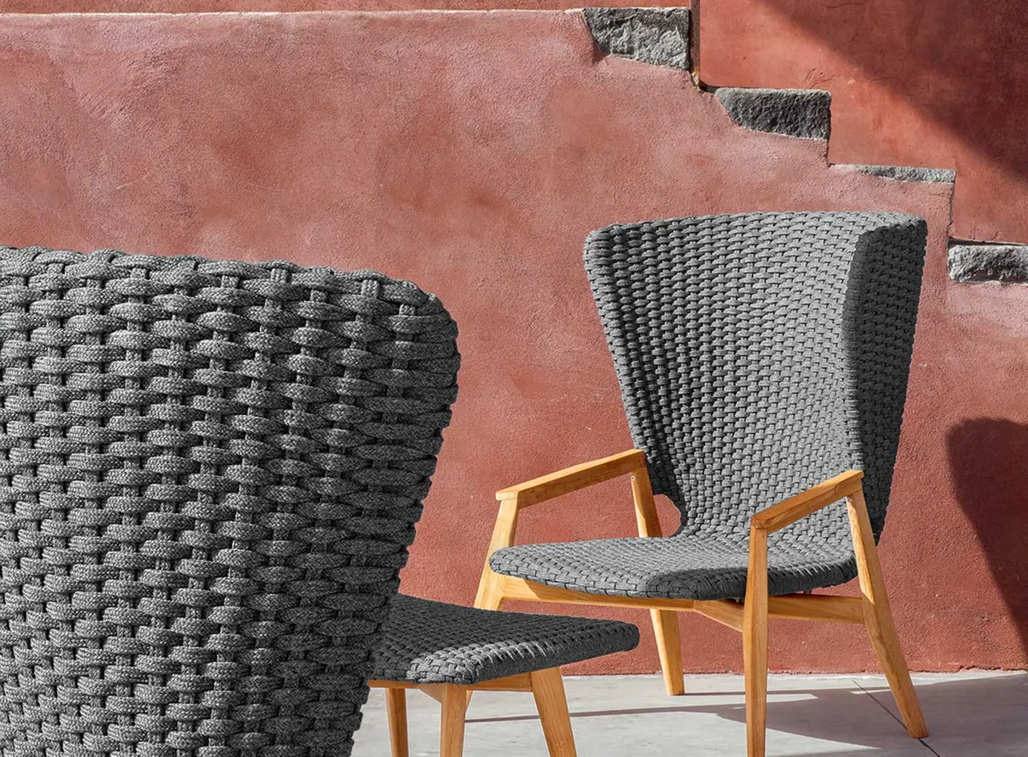 Knit poltrona con schienale alto, design by Patrick Norguet