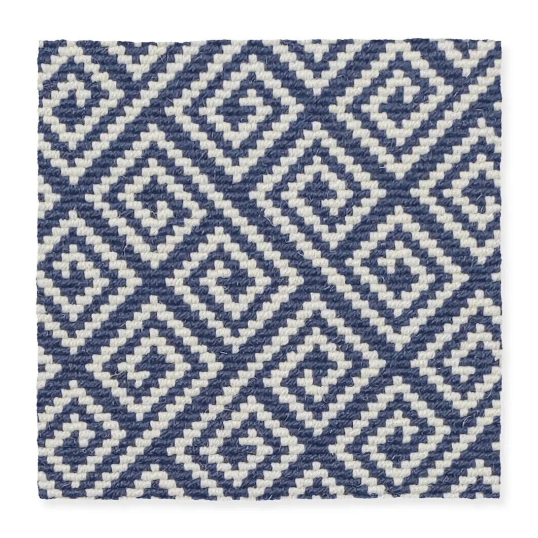 Rols Carpets - Diana Greek Key Denim | wool carpet, wool rug, carpet and rugs, tappeti, moquette.