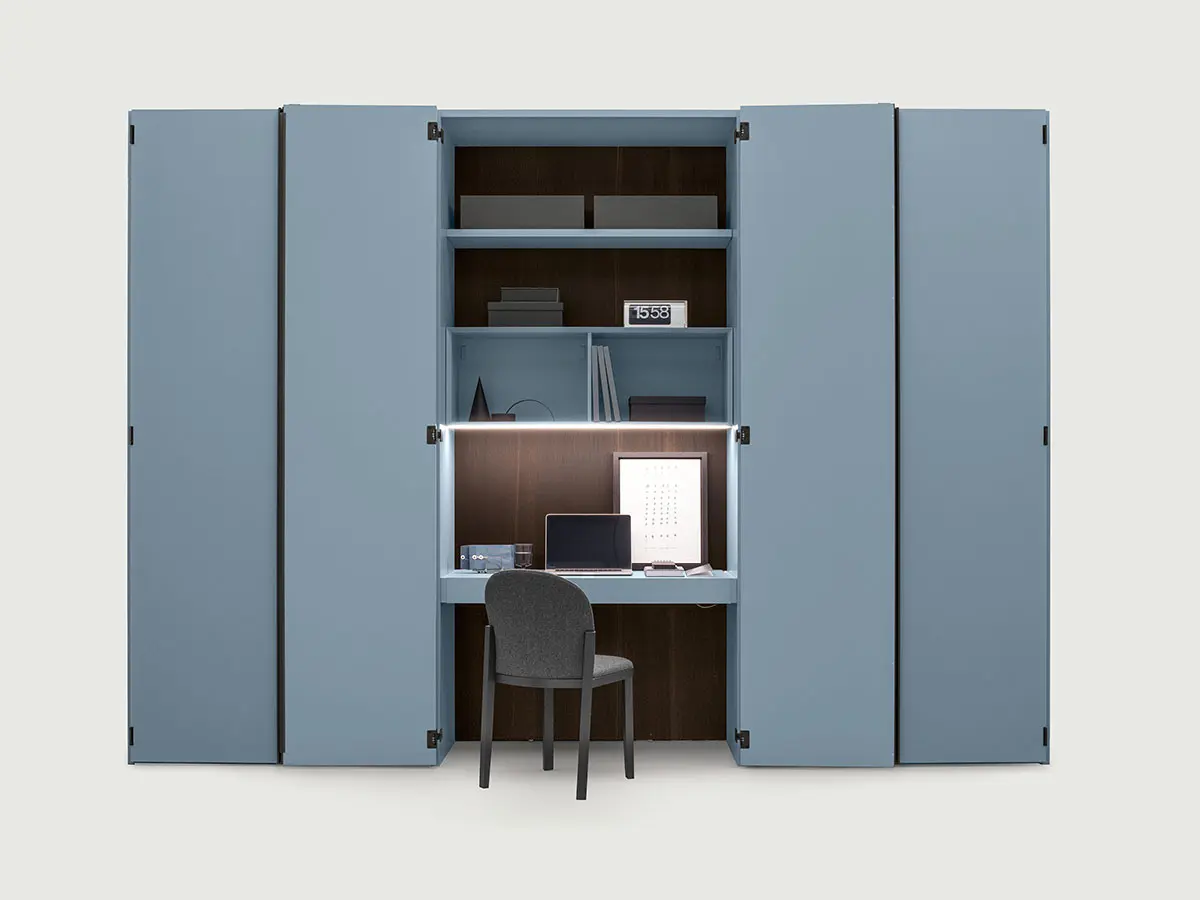 hinged wardrobe with desk pianca