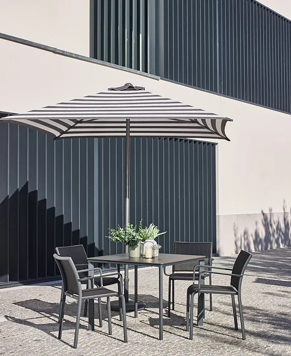 With its lightweight and contemporary design, our MEET table collection is perfect for enjoying some of life’s greatest moments. Combine it with our different models and colours of chairs and parasols to bring your terrace to life.