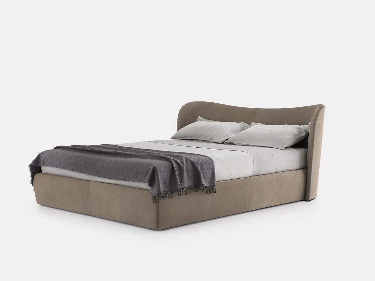 letto con contenitore in pelle design note per pianca