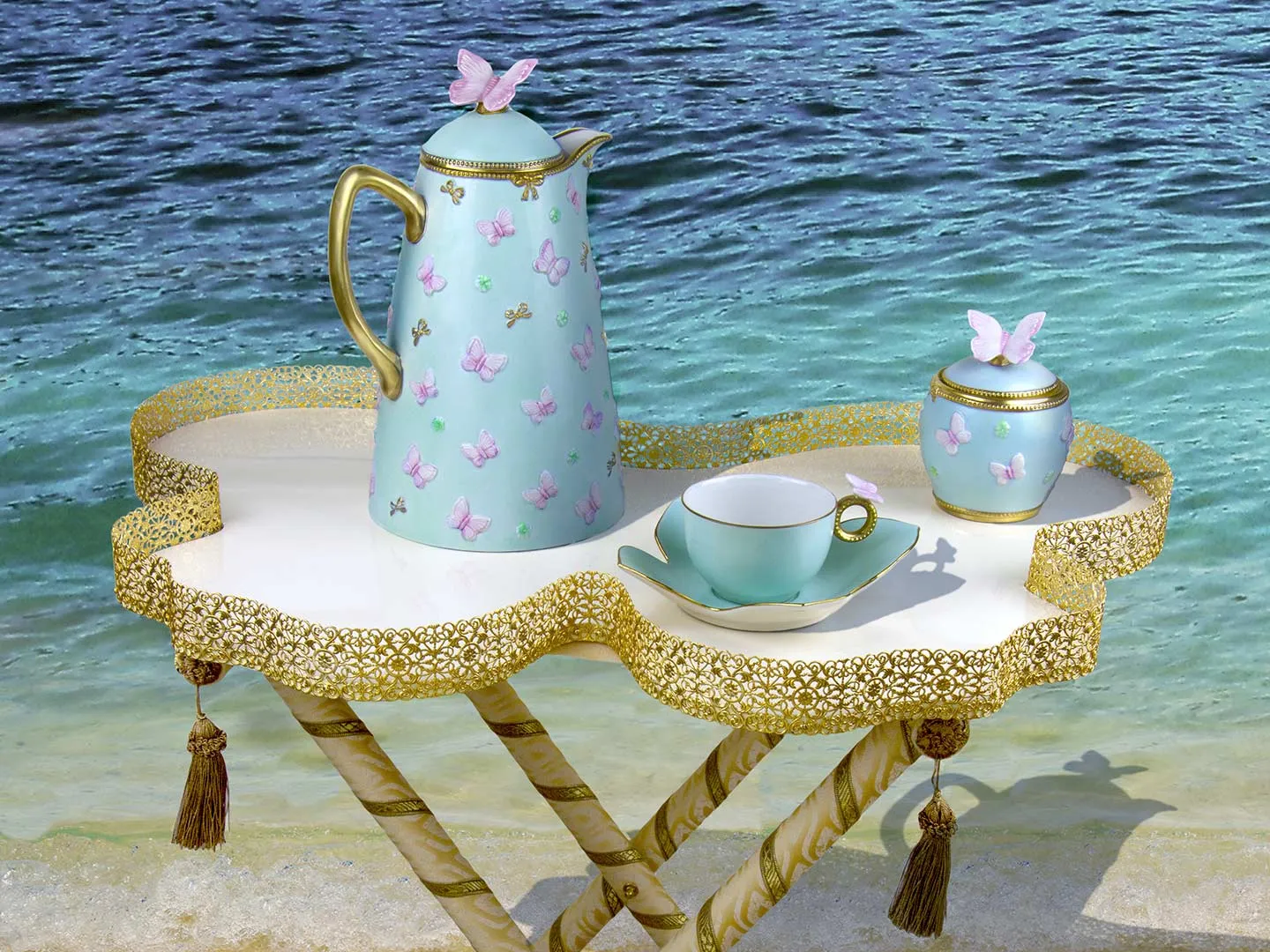 Dallah Thermos, Tea cup and Sugar Bowl