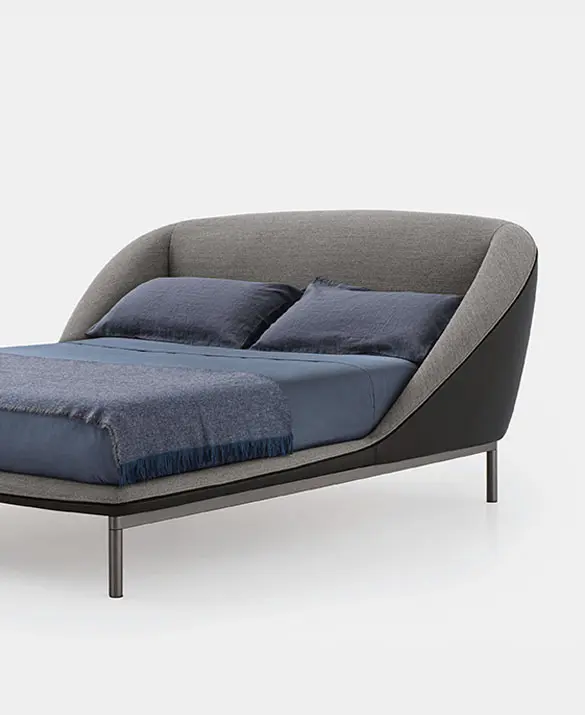 upholstered bed with removable cover designed by Simone Bonanni per Pianca