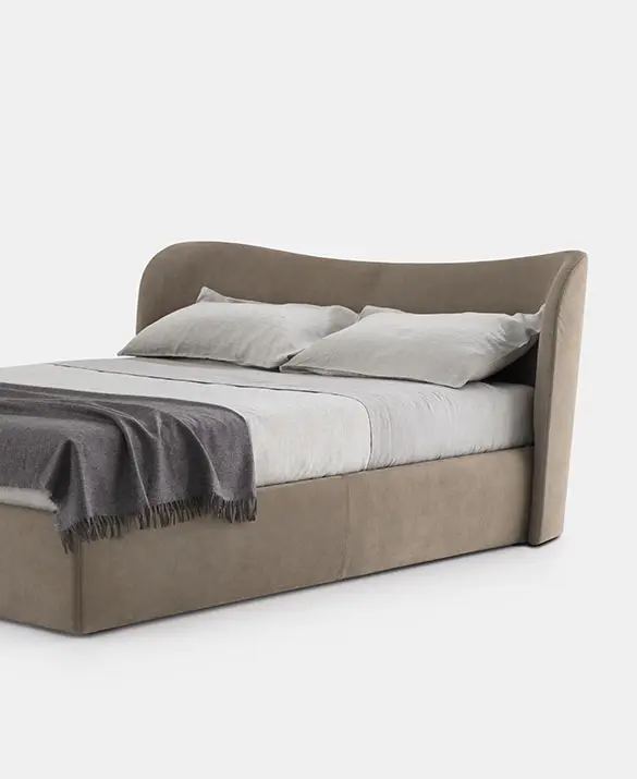 letto imbottito con contenitore note design pianca