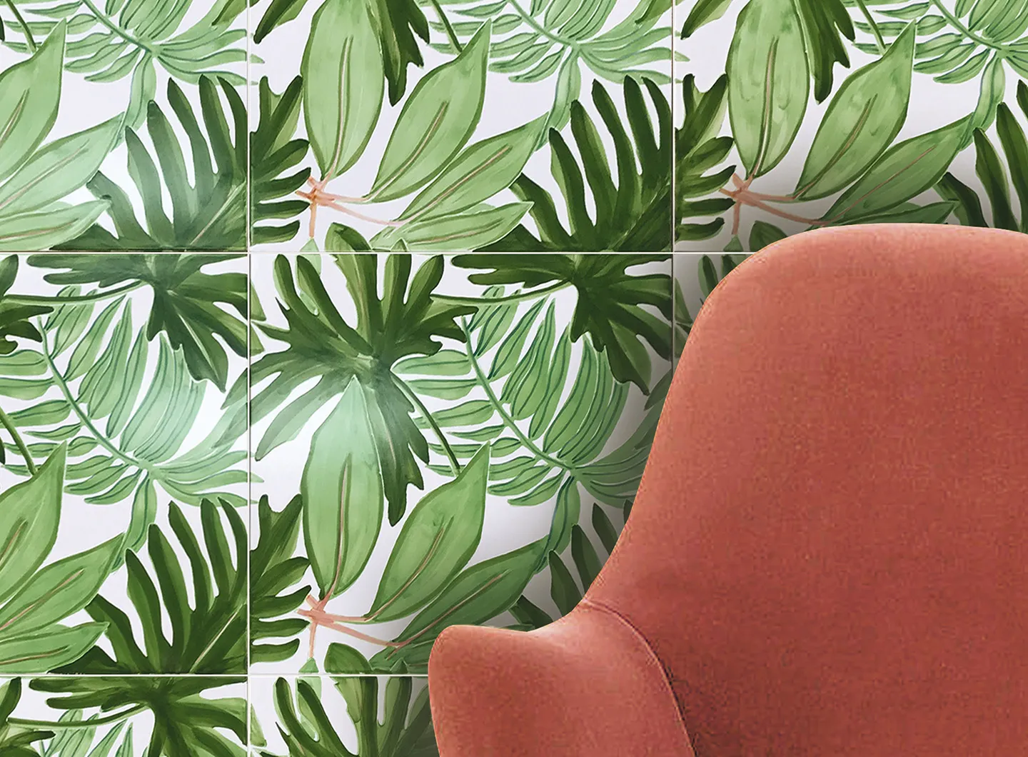 Verde Verticale di Ceramica Francesco De Maio – Decoro Tropical