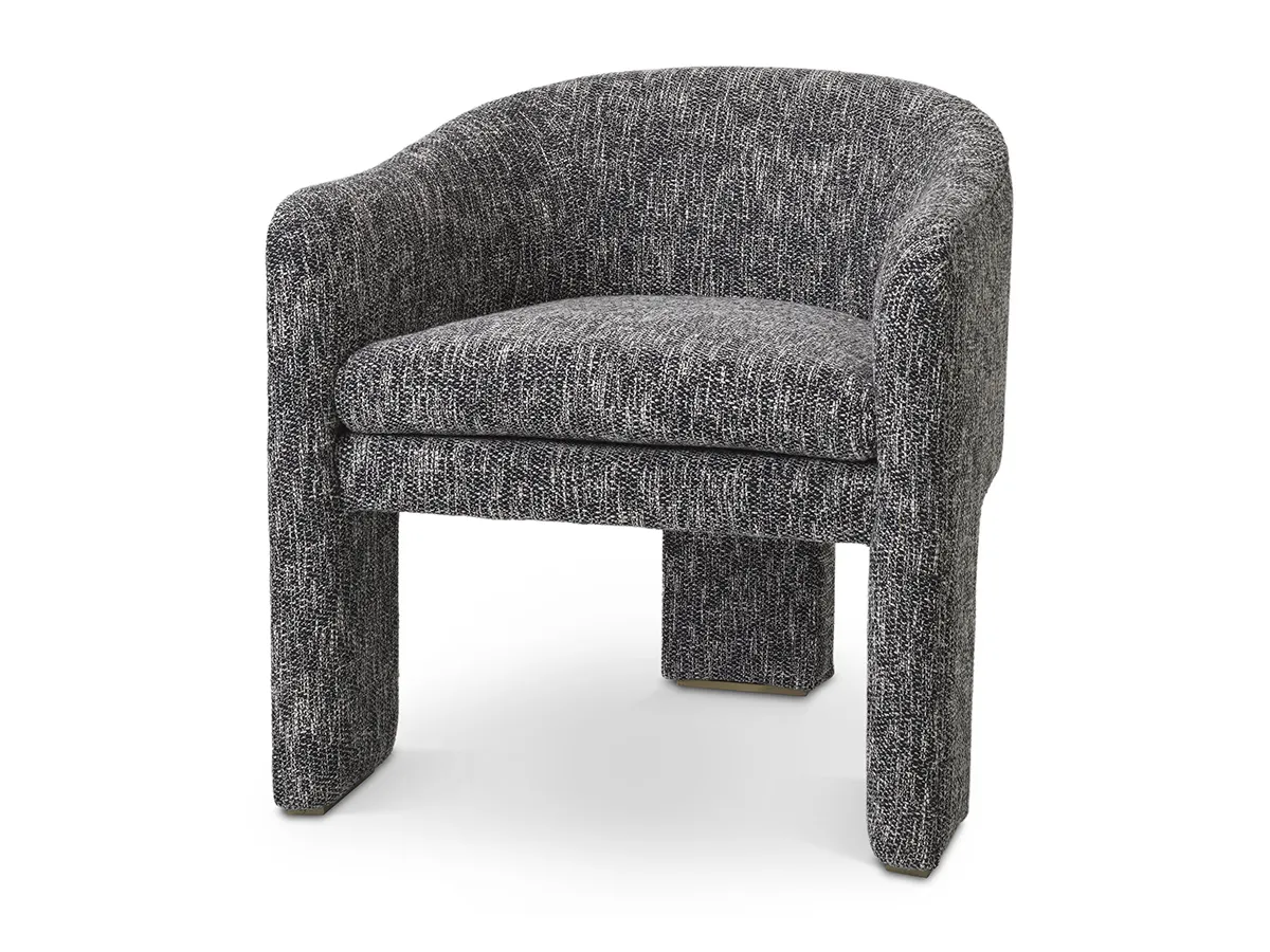Chair Pebbles - Standing out by its extraordinary design, Chair Pebbles is a delightful piece perfect for any contemporary or retro style room. Entirely upholstered in cambon black, it has a tub-shaped seating and three wide legs.