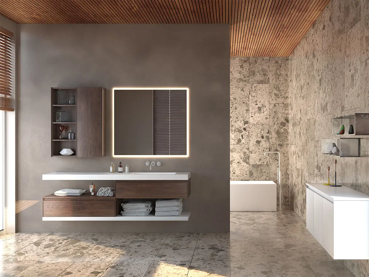 APP2 - Sahara Walnut and Matt white basin