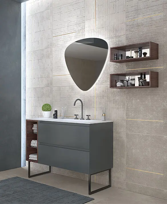 MILANO - Grey lacquered and Walnut