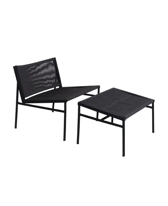 Square lounge chair with footrest