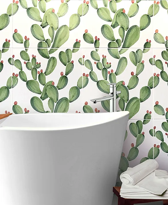 Verde Verticale di Ceramica Francesco De Maio – Decoro Cactus 