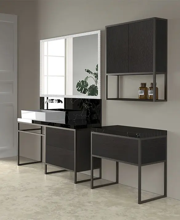 WIREFRAME- Total black with metal black wood