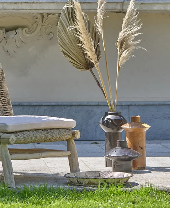 Teakwood decorative vase