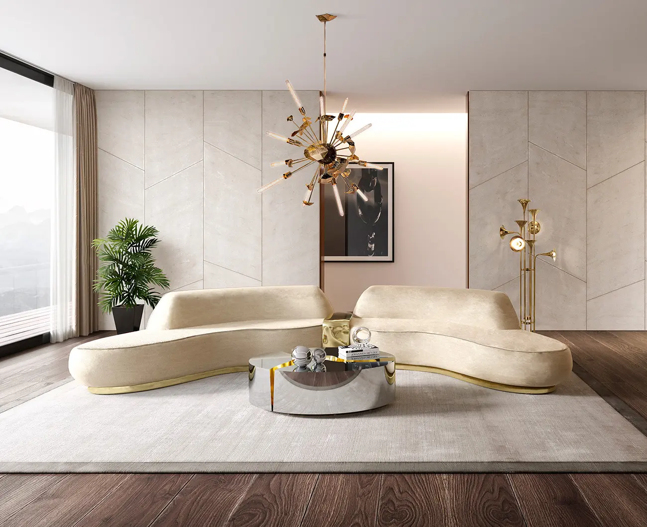 The amazing Soleil Sofas! A contemporary living room with a very elegant vibe