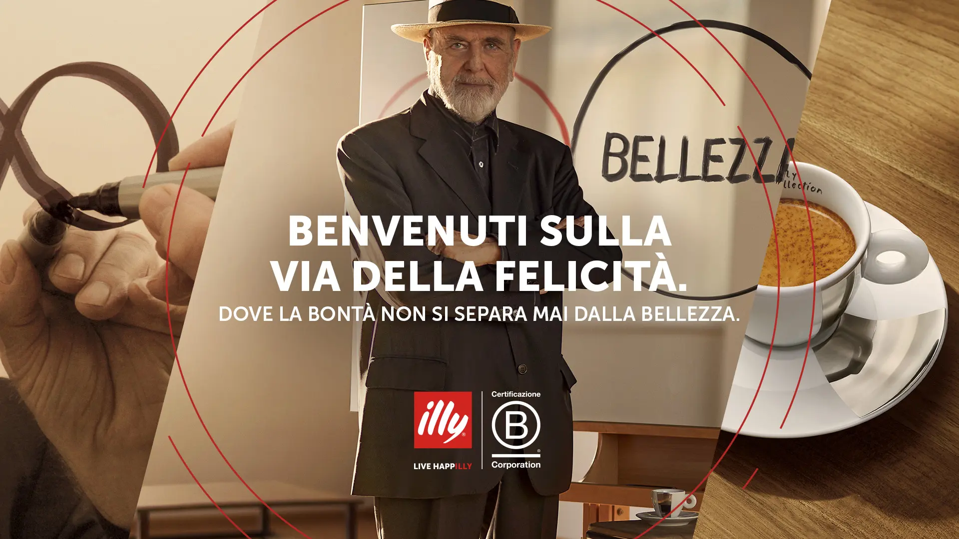 illy– Benvenuti sulla via della felicità. Dove la bontà non si separa mai dalla bellezza.